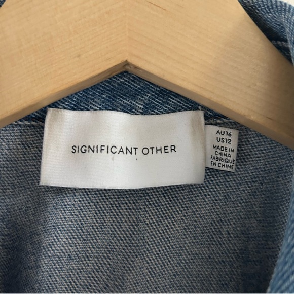 Significant‎ Other Teddie Belted Denim Dress in Blue sz 12 - Picture 5 of 6